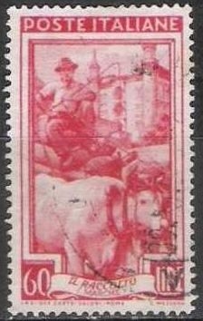z vendido Italia 1950 Scott 564 Sello º Oficios Il Raccolto Le Marche 60L Timbre Italie Italy Stamp Francobollo 
